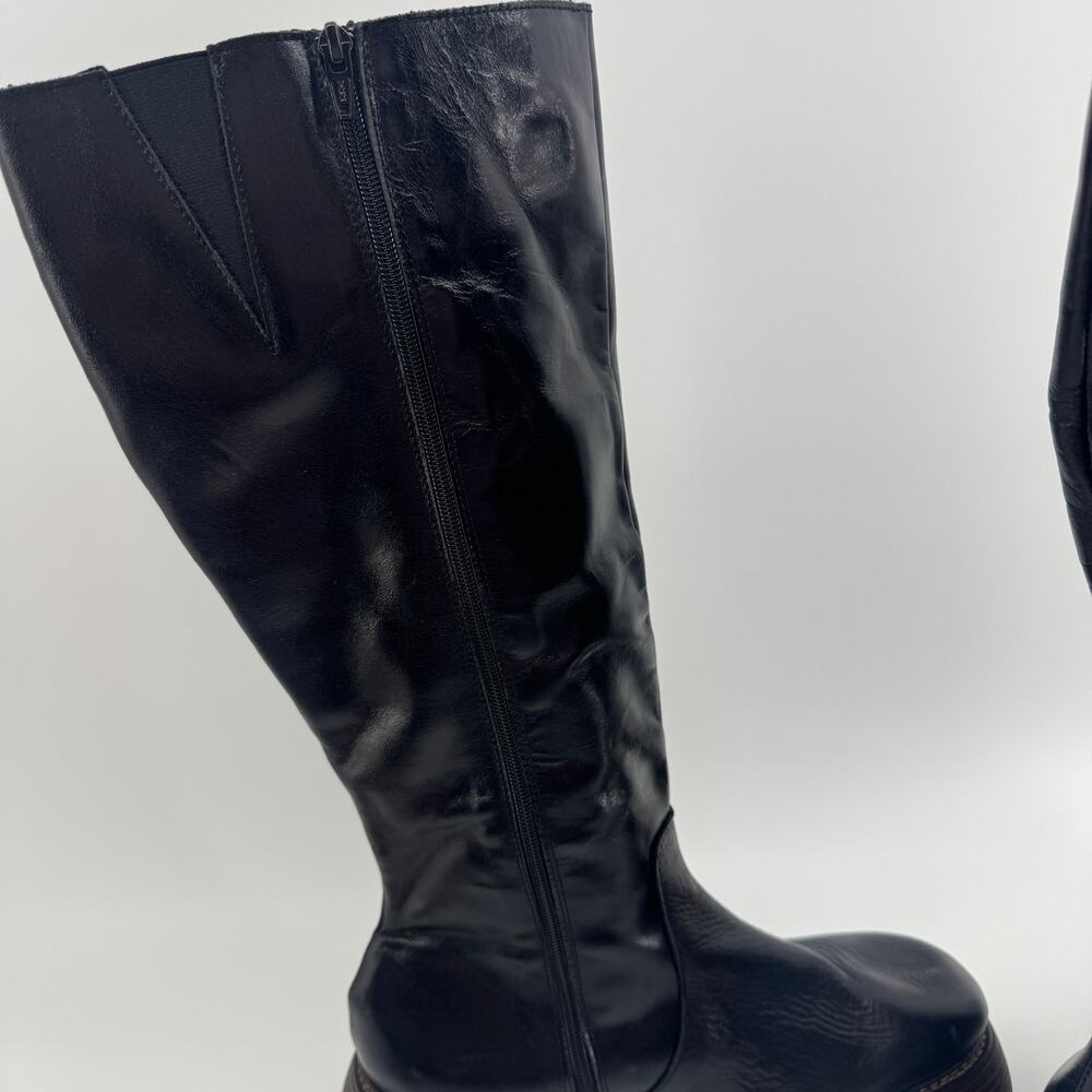Free People Rhodes Tall Leather Boots Size 10 NEW Black Chunky 90s Platform Y2K - Picture 6 of 13
